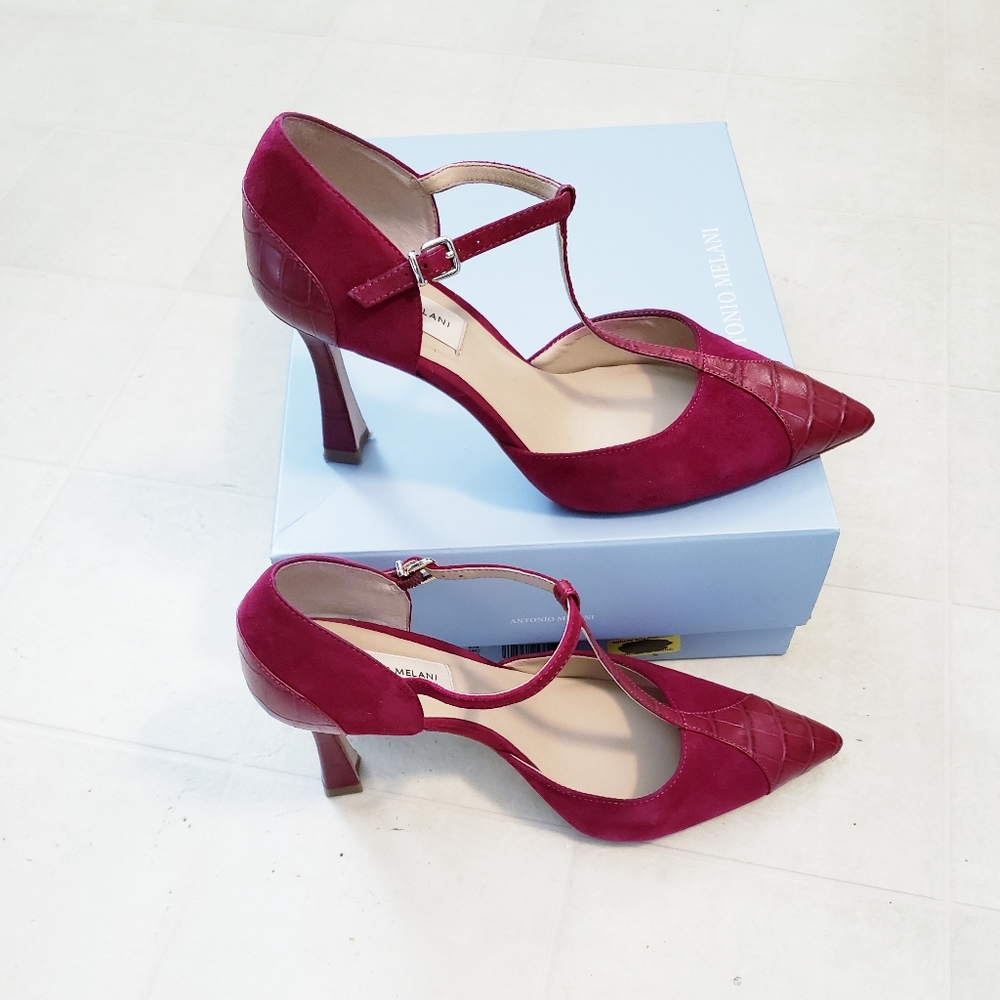 9.5 Antonio Melani "Sariano" ankle straps heels - Picture 2 of 12
